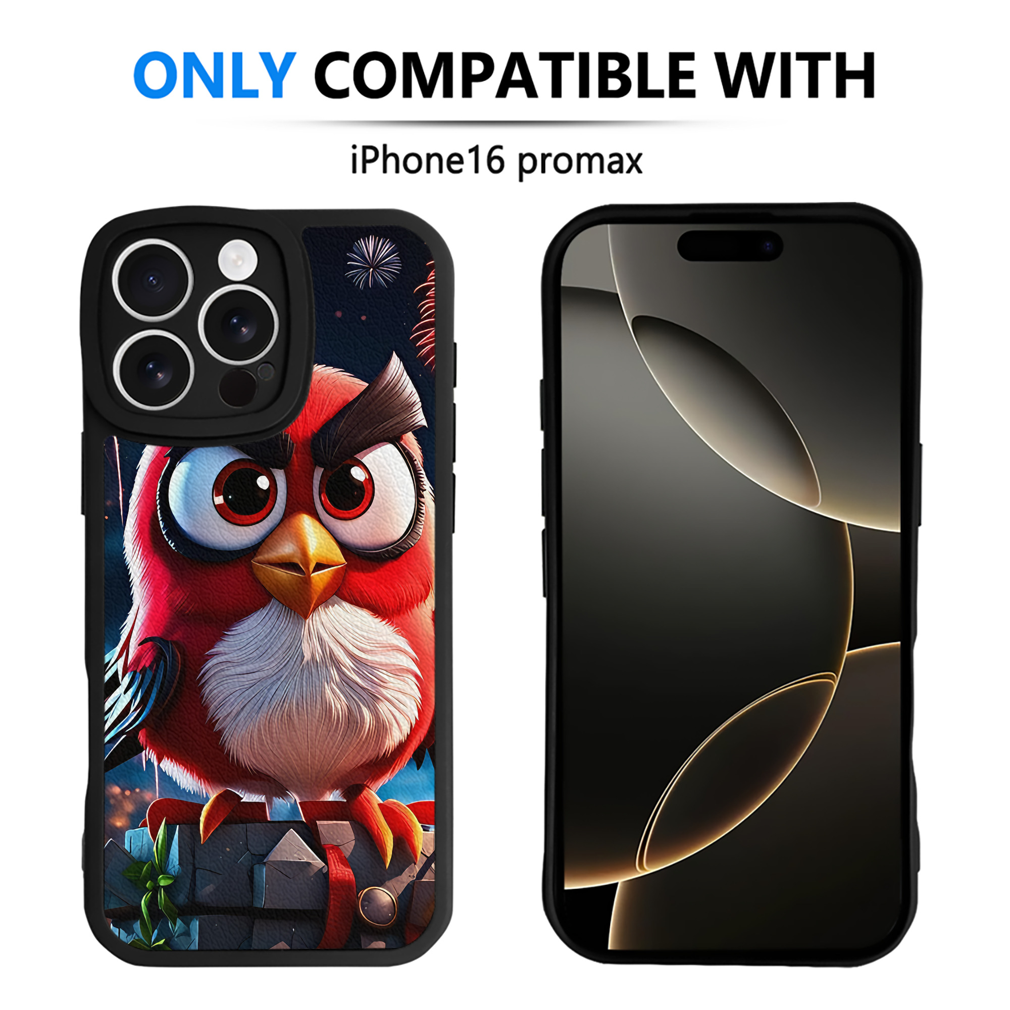 （画像用） Angry Birds アングリーバード 【iPhone 16シリーズ対応】シリコンスマホケース（レザー調） 材質：シリコン